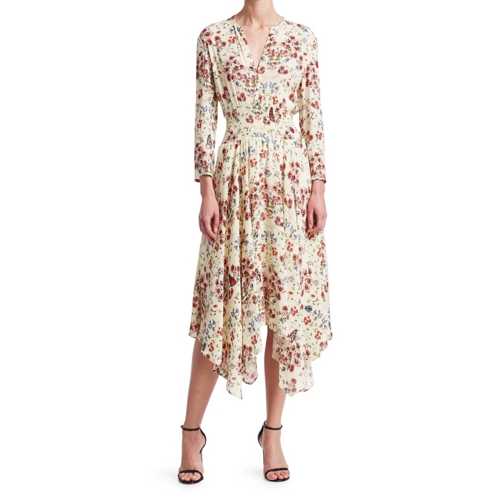 Maje Rayne Handkerchief Midi Dress